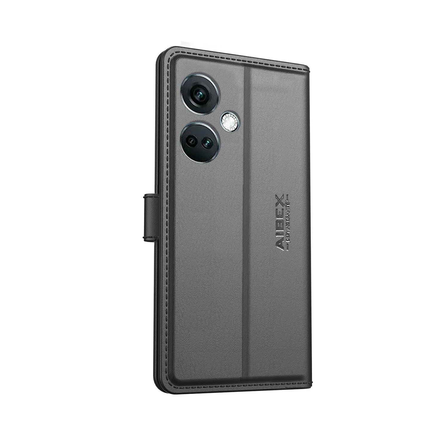 OnePlus Nord CE 3 Aibex PU Leather Flip Cover Foldable Stand & Pocket Magnetic Closure - Aibex